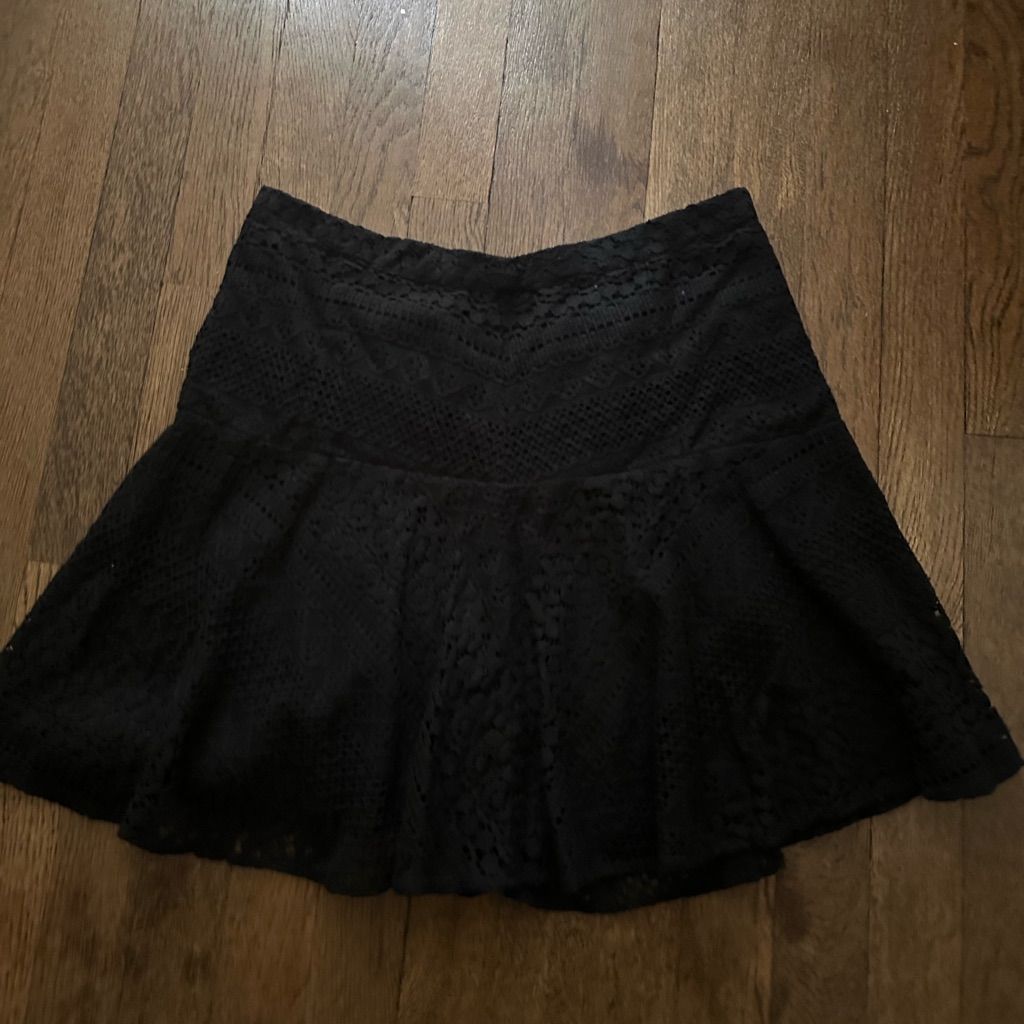 Eyelet Black Skirt